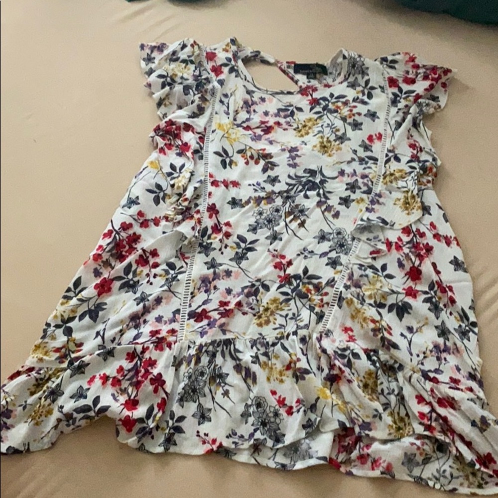 Suzanne Betro Floral Summer Tunic Blouse
